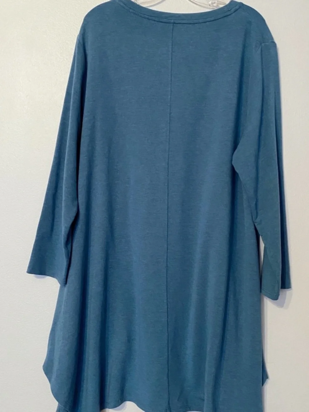 Garnet Hill Pop-Over Knit Tunic Heathered Cyan Tencel